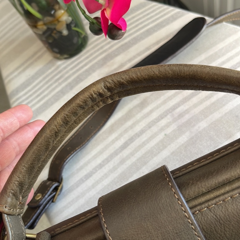 Ameri Leather Doctors Handbag/Crossbody. Olive Gr… - image 8